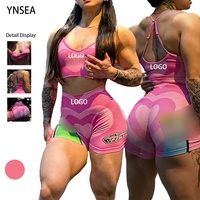 Ensemble d'entraînement YNSEA Unique et Sexy à Col Halter, Tenue de Sport Ultra Douce Powerpuff Girls pour Femmes, Ensembles de Fitness et Gym à Haute Élasticité