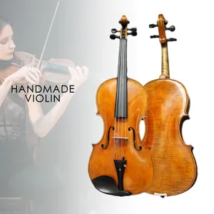 Violon modèle Guarneri 4/4 Del Gesu 1743, copie Cannone, dos en érable flammé, excellente projection, avec archet en bois d'Ipé et étui - Product Image 3