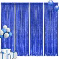 Grands rideaux de fond à paillettes bleues personnalisés pour les fêtes de mariage, anniversaire, mariage et salons professionnels