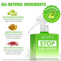 ALIVER Formule à séchage rapide Sérum de morsure des ongles antibactérien et végétalien Solution de dissuasion pour le traitement des morsures des ongles