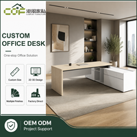 Ensemble de bureau de direction modulaire en forme de L COF avec tiroirs de rangement - Mobilier commercial en bois durable, montage facile