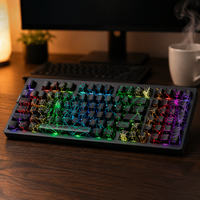 Clavier mécanique Zornher ZH980 Spider Web, trois modes, rétroéclairage RVB, personnalisable, clavier à touches remplaçables à chaud pour PC, bureau