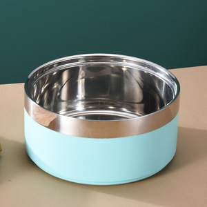 Alimentador de logotipo personalizado, tigela de gato de estimação, parede dupla, tigelas de cão de aço inoxidável com fundo de silicone antiderrapante - Product Image 1