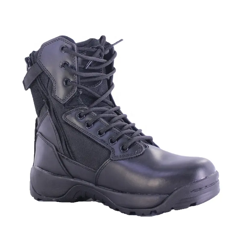 Black Genuine Leather Security Combat Outdoor Tactical men Boots