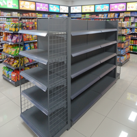 Einzelregal-Displayständer für Supermärkte, Robustes Leichtmetallregal in Schwarz, Schnelle Montage, Lagerregal für Convenience Stores