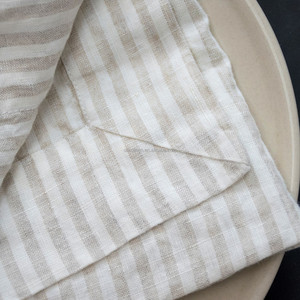 Chất Lượng Cao Vui Sọc Khăn Ăn 100% Đá Rửa Sạch Pháp Linen Bữa Ăn Tối In Ấn Vải Đảng Bàn Đám Cưới Khăn Ăn - Product Image 2
