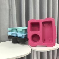 Plateau de rangement portable en EVA robuste avec porte-gobelet et fentes de rangement, antidérapant et imperméable, pour sacs de plage