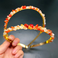Offre Spéciale cristal naturel gravier couronne bandeau de cheveux printemps été cheveux accessoires mariée mariage vacances cadeau pierre bandeau