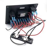 Panneau de commande LED étanche P65 à 6 interrupteurs avec voltmètre numérique et disjoncteurs pour distribution d'énergie RV 12V-24V