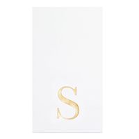 Serviettes en papier jetables pour mariage, 3 plis, motif monogramme lettre S dorée, 4x8 pouces, lot de 50, directement de l'usine OEM