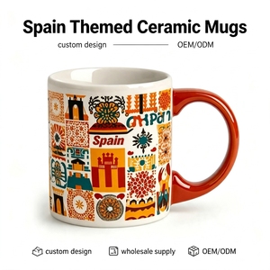 Taza de Cerámica Personalizada OEM con Diseño de la Ciudad de <span class=keywords><strong>Barcelona</strong></span>, España, para Coleccionar Recuerdos - Product Image 1