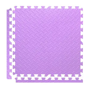 New design Purple Series Color 60*60 Interlocking Leaf Pattern Eva Foam Puzzle Floor Mat for Kids Playing