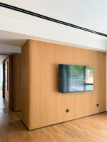 Panel de Pared de PVC con Acabado de Madera, Impermeable, Ignífugo, Chapa de Madera de Bambú para Decoración de Paredes Interiores de Hoteles