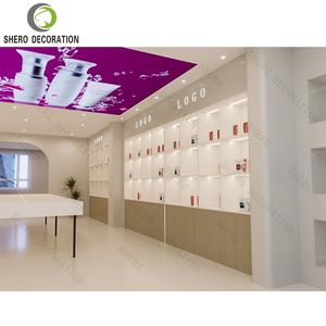 Mueble de Exhibición Blanco de Diseño Moderno y Alta Gama para Cosméticos, con Iluminación LED, para Tiendas de Perfumes y Vitrinas - Product Image 5