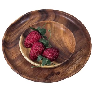 Custom Wooden <b>Trays</b> Round Black Walnut Serving <b>Tray</b> Household Fruit Breakfast <b>Tea</b> <b>Tray</b> 2205 - Product Image 4