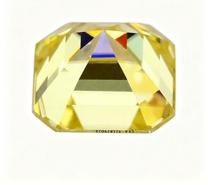 Tête de bague en moissanite brute carrée biseautée jaune, moissanite brute, diamant synthétique, carbure de silicium - Product Image 2