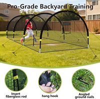 Cages de frappe de baseball portables pour l'entraînement en extérieur, avec filet et cadre pour softball, poteaux en fibre de verre de 12,7 mm et sac de transport