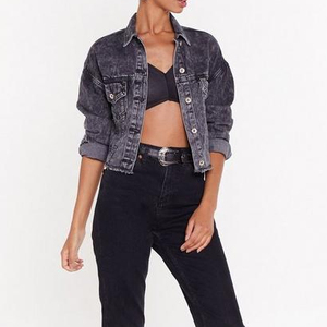 Prix usine recadrée oem <span class=keywords><strong>veste</strong></span> <span class=keywords><strong>en</strong></span> <span class=keywords><strong>jean</strong></span> noir <span class=keywords><strong>veste</strong></span> <span class=keywords><strong>en</strong></span> <span class=keywords><strong>jean</strong></span> pour les femmes - Product Image 3