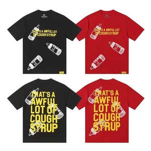 T-shirt da uomo casual hip hop in cotone traspirante, vestibilità ampia, <span class=keywords><strong>stile</strong></span> americano <span class=keywords><strong>retrò</strong></span> con lettere, estiva, di tendenza high street, Syrup - Product Image 4