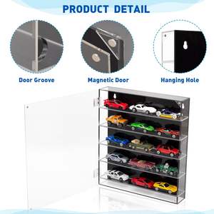 5-Tier Acrylic Display Case for Hot Wheels &amp; <strong>Matchbox</strong> <strong>Cars</strong>, Transparent Toy <strong>Car</strong> Showcase with Magnetic Switch Door (5-Tiers) - Product Image 4