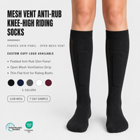 Chaussettes d'équitation unisexes à grande capacité de production, respirantes, rembourrées, montantes jusqu'au genou, pour l'entraînement en arène