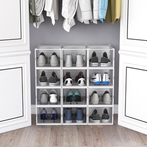 Boîte à chaussures en plastique pliable, empilable, transparente, durable, simple et pratique, vente en gros à prix réduit - Product Image 5