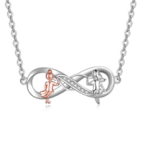 Colliers en argent sterling 925 plaqué or rose, bijoux mignons pour sœurs, cadeaux d'anniversaire et de Noël, vente en gros