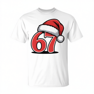 Camiseta Six Seven 67 Meme Gen Slang Alpha con diseño de gorro de Papá Noel - Product Image 2