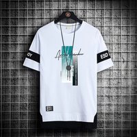 Nouveau T-shirt décontracté surdimensionné pour hommes, grande taille, à séchage rapide, respirant, avec motif de lettres de dessin animé, collection été 2026, vente en gros