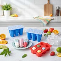 Moule à glace en spirale à 6 cavités avec couvercle et bâtonnets, pour faire des sucettes glacées, des glaces, des sorbets, des glaçons faits maison, moule en silicone