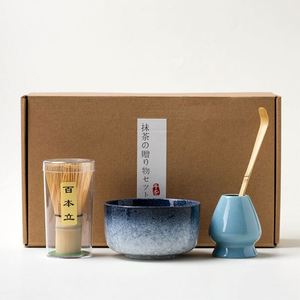 Traditional Ceramic Japanese 4-Piece Eco-Friendly <b>Matcha</b> <b>Set</b> 100-Prong Whisk Scoop Bowl Gift Box for <b>Tea</b> Ceremony - Product Image 2