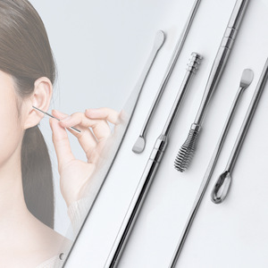 Stainless Steel Ear Pick 6-Piece Set Portable With Key Ring For Earwax Cleaning - Product Image 2