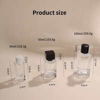 Flacons de parfum transparents Eric en verre 30ml 50ml 100ml – Distributeur carré portable à baïonnette pour crème de soin vide