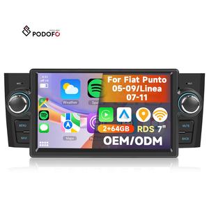 Podofo 7 ''pour <span class=keywords><strong>Fiat</strong></span> <span class=keywords><strong>Punto</strong></span> 2005-2009/Linea 2007-2011 Android Autoradio Stéréo <span class=keywords><strong>2</strong></span> + 64GB IPS Écran CarPlay/Android Auto GPS WiFi FM - Product Image 1