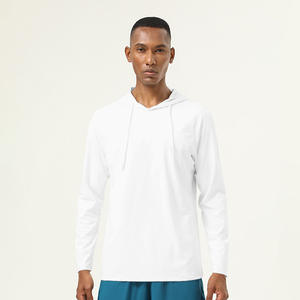 Wholesale <b>Men</b> gym shirt Causal Fitness Hooded <b>Men's</b> Quick Dry Sports Long Sleeve Hoodies for <b>Men</b> - Product Image 4