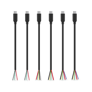 Cavo Pigtail USB-C Maschio a Estremità Libera 4/5/6 Fili 5A, Cavo USB-C con Fili Nudi per Progetti Fai-da-te, Test R&D e Saldatura - Product Image 1
