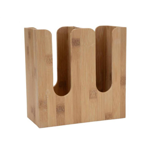 2-delige bamboe koffiekopjes opbergorganizer met 2 compartimenten, bekerdispenser, gepersonaliseerd logo, cadeauverpakking - Product Image 6