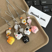 Porte-clés en forme de mini-poupée de dessin animé 3D, nourriture, chaîne de téléphone KT, breloque de sac, porte-clés mignon, fabrication de porte-clés DIY, pendentif alimentaire en gros