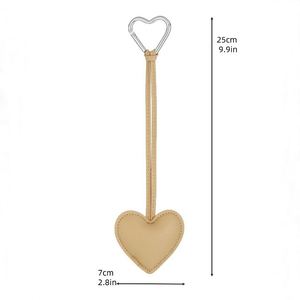 Cotton Filling Chubby Peach Heart Keychain Anti-loss Heart <b>Keyring</b> Leather Bag Pendant <b>Charm</b> Fashion Key Chains Bags Accessories - Product Image 3
