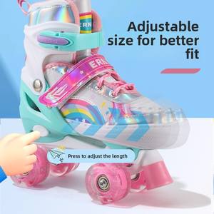Patins à roulettes <span class=keywords><strong>quad</strong></span> pour filles et garçons Ruidongle, avec cadre confortable et résistant aux chocs, système de roulement lisse, style lumineux coloré - Product Image 4