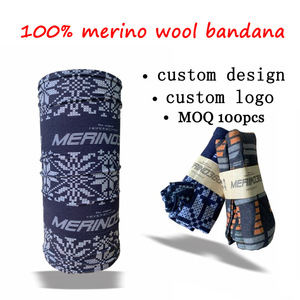 Nhà Máy Bán Buôn 100% Merino Len Cổ Gaiter Bandana Tùy Chỉnh In Ấn Logo Khăn Mũ Nón Ống Bandana - Product Image 5