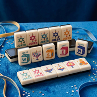 Jeu de tuiles de Mahjong Hanouka style américain – Cadeau festif