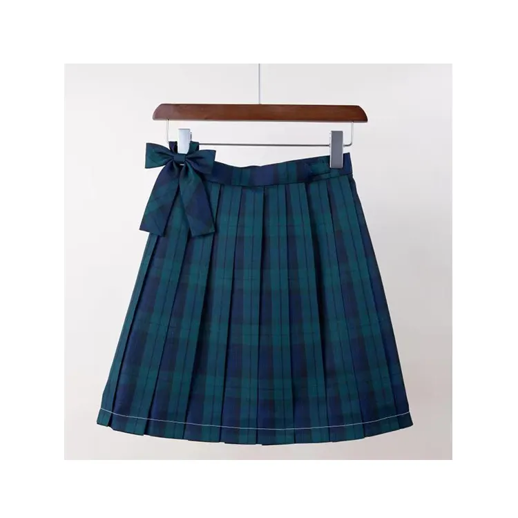 Outstanding Quality Polyester Fiber High Waist Short Pleated Plaid Skirt
