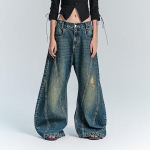 Pantalones vaqueros de diseñador para hombre, ropa de calle de gran tamaño, fabricantes, pantalones vaqueros unisex para hombre y mujer, pantalones holgados para hombre - Product Image 1