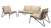 Canapé de salon d'extérieur moderne sans accoudoirs, 72x60x80cm, ensemble de canapés de patio, coussin imperméable, cadre noir, Uetco