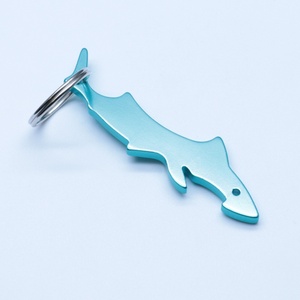 Abrebotellas personalizable de metal con forma de tiburón para llavero de 2,5mm para eventos promocionales y regalos - Product Image 1
