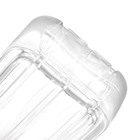 Flacon de parfum vide rectangulaire de luxe 100 ml avec surface rayée, bouchons modernes et pulvérisateur à sertir