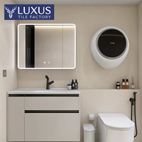 Carreaux de sol en céramique couleur unie mate Lukashi 300x300mm 9mm d'épaisseur Intérieur Cuisine Salle de bain Antidérapant Style moderne simple Noir