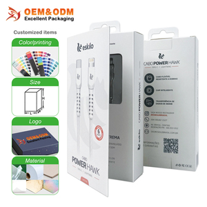Scatola Regalo Pieghevole di Lusso per Cavo USB, Chiusura Magnetica, Scatola in Carta Personalizzata Stampata per Imballaggio Cavi Dati - Product Image 1