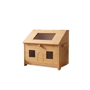 Boîte de rangement pour pain en bambou, double couche avec fenêtre, récipient alimentaire de cuisine pour pain et fruits - Product Image 5